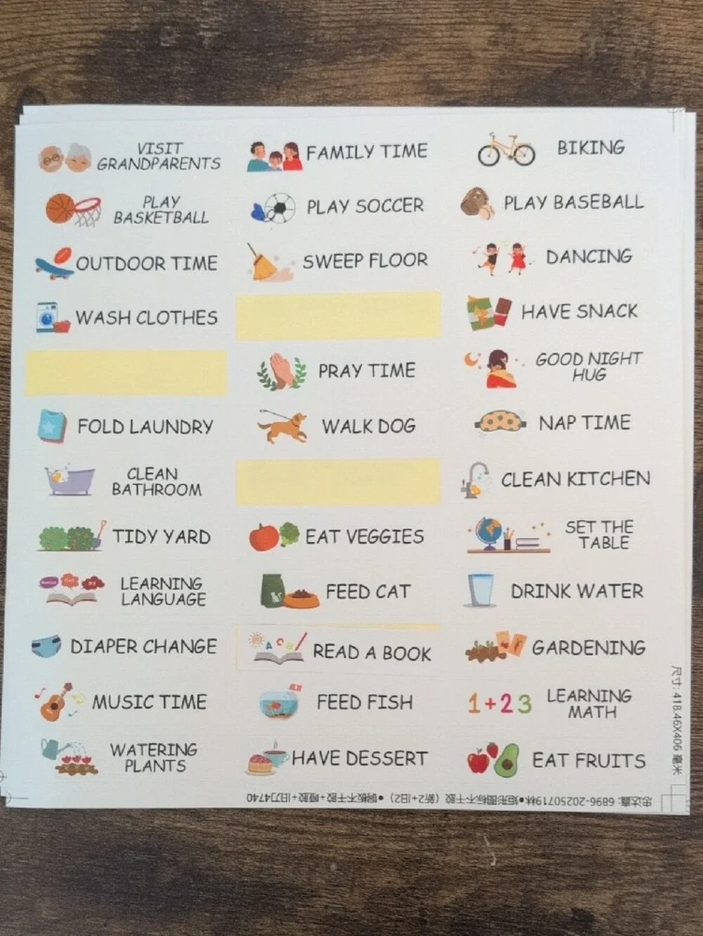 EUC Custom Master Daily Checklist Chore Charts - Blue Rainbow Design - Magnetic